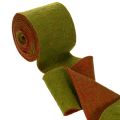 Ruban de feutrine de laine bicolore vert/rouge, 15 cm x 5 m, idéal pour décorer les pots de fleurs. | Floristik24.fr