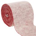 Floristik24 Ruban en feutrine, 100 % laine, bicolore, pour dessous de plat, ruban en feutrine blanc/rouge, 15 cm x 5 m