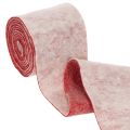 Ruban en feutrine, 100 % laine, bicolore, pour dessous de plat, ruban en feutrine blanc/rouge, 15 cm x 5 m | Floristik24.fr