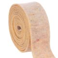 Floristik24 Ruban de feutrine bicolore en pure laine, orange/multicolore, 7,5 cm de large, 5 m de long.