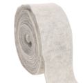Floristik24 Bande de feutre 100 % laine, blanc et gris, 7,5 cm x 5 m, pour pots et décoration