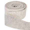 Bande de feutre 100 % laine, blanc et gris, 7,5 cm x 5 m, pour pots et décoration | Floristik24.fr