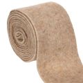 Floristik24 Bande de feutre de laine bicolore brun et blanc, 15 cm x 5 m, pour décoration de pots
