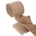 Bande de feutre de laine bicolore brun et blanc, 15 cm x 5 m, pour décoration de pots | Floristik24.fr