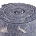 Floristik24 Ruban en feutre ruban de laine tissu décoratif plumes bleues feutre de laine 15cm 5m