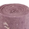 Floristik24 Ruban en feutre ruban de laine tissu décoratif plumes violettes feutre de laine 15cm 5m