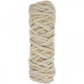 Floristik24 Cordon feutre fil mèche cordon laine blanc jaune marron L30m