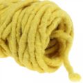 Floristik24 Cordon feutre laine de mouton fil de jute jaune L20m