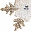 Floristik24 Décoration de sapin de Noël flocon de neige paillettes perle 2pcs