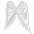 Floristik24 Ailes à suspendre, décoration de l&#39;Avent, ailes d&#39;ange en métal Blanc H29.5cm L28.5cm