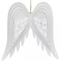 Floristik24 Ailes à suspendre, décoration de l&#39;Avent, ailes d&#39;ange en métal Blanc H29.5cm L28.5cm