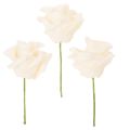 Floristik24 Rose artificielle crème sur tige 10 cm - Lot de 100