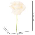 Rose artificielle crème sur tige 10 cm - Lot de 100 | Floristik24.fr