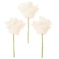 Rose artificielle crème sur tige 10 cm - Lot de 100 | Floristik24.fr