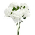 Floristik24 Rose en mousse Ø 3,5cm blanche 48 pcs