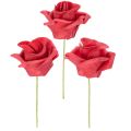 Floristik24 Rose artificielle rouge en mousse avec tige 5 cm - Lot de 100