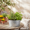 Bol rond en zinc avec anses en corde Ø28cm H16cm | Floristik24.fr