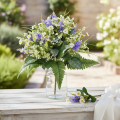 Bouquet décoratif de fleurs artificielles, marguerites et lilas, d'un réalisme saisissant, 40 cm, décoration de table, décoration de chambre | Floristik24.fr
