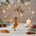Décoration murale ange en métal rouille et doré avec cordon, 3 pièces | Floristik24.fr