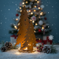 Lanterne de sapin de Noël, décoration en métal à la finition rustique, H 46 cm x L 25,5 cm | Floristik24.fr