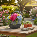 Arrosoir/théière décoratif en métal noir, style vintage | Floristik24.fr