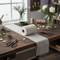 Chemin de table en jute, ruban de jute, bordure de table, blanc, 15 cm de large, 10 m de long | Floristik24.fr
