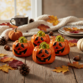 Figurine décorative de citrouille en céramique pour l'automne et Halloween, 8 cm | Floristik24.fr