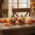 Figurine de citrouille décorative, 6 cm, lot de 2, idéale pour une décoration d'automne amusante. | Floristik24.fr