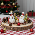 Figurines Père Noël en céramique avec sapin 7 cm – Lot de 2 | Floristik24.fr