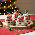 Figurine de bonhomme de neige avec écharpe rouge, décoration de Noël, 10 cm | Floristik24.fr