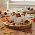 Ensemble de 3 maisons miniatures décoratives en céramique, décoration de table, 9 cm, pièces | Floristik24.fr