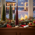 Décoration sapin fin rouge 60 cm sur socle en bois | Floristik24.fr