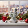 Lot de 3 sapins enneigés décoratifs sur base en mousse – H 29 cm | Floristik24.fr
