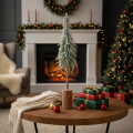 Tanne artificielle givrée sur base en bois pour décoration hivernale et de Noël 75 cm | Floristik24.fr
