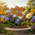 Décoration de Jardin en Métal Rouillé avec Motif Citrouille 100 cm | Floristik24.fr