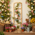 Cadre fenêtre en bois pour décoration murale 100 cm | Floristik24.fr
