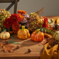 Set de 2 citrouilles décoratives en céramique 6 cm pour décoration d'automne | Floristik24.fr