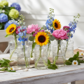 Vase en verre cylindrique avec motif transparent 15 cm - Lot de 6 | Floristik24.fr