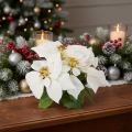 Kunstblume poinsettia blanc grande fleur 40 cm | Floristik24.fr