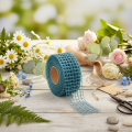 Ruban décoratif en maille bleu 4,5 cm x 10 m pour loisirs créatifs et décoration intérieure | Floristik24.fr