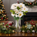 Bouquet de Fleurs Artificielles Hellébores Blancs et Roses 35 cm | Floristik24.fr