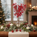 Branche artificielle de houx avec baies rouges pour décoration intérieure 47 cm - Lot de 3 | Floristik24.fr