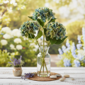 Fleur artificielle Hortensia bleu et vert sur tige décorative 53 cm | Floristik24.fr