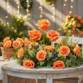 Roses artificielles orange 5 cm mousse lot de 100 | Floristik24.fr