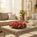 Roses artificielles rouges en mousse avec tige 5 cm - Lot de 100 | Floristik24.fr