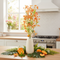 Kunstblume Branche d’Orchidée Orange 110 cm Lot de 3 pour Décoration Intérieure | Floristik24.fr