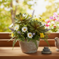 Plantes succulentes artificielles vertes 18 cm en lot de 3 pour la décoration intérieure | Floristik24.fr