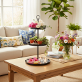 Étagère en métal noir à trois niveaux, 61 cm, pour décoration de table et rangement | Floristik24.fr