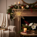 Étoile décorative LED en fil métallique à suspendre, 51 cm, dorée, usage intérieur | Floristik24.fr