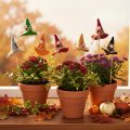 Décorations sur pique chapeau de sorcière en feutrine 28 cm lot de 12 | Floristik24.fr